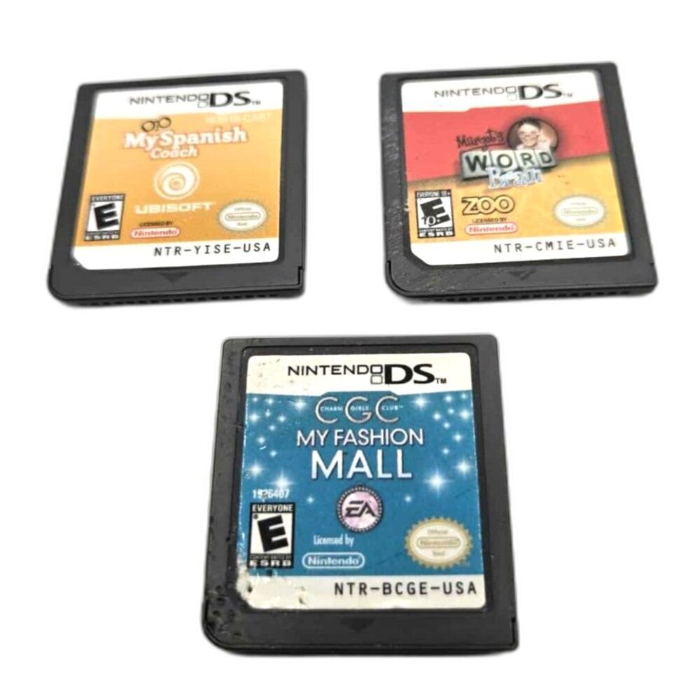 Charm Girls Club My Fashion Mall + My Spanish Coach + Margot's Word Brain DS Lot